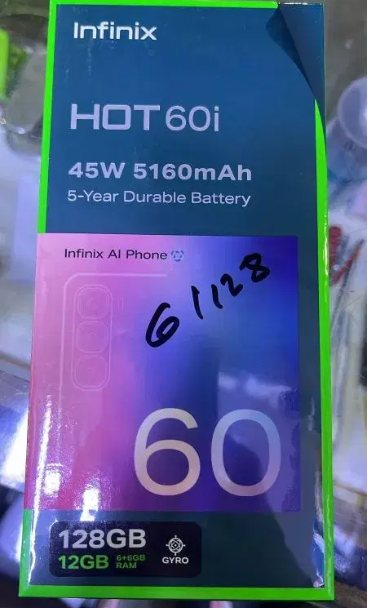 Infinix HOT 60i (6GB/128GB) | 6.7 Inch FHD+ 120Hz Display| |50MP AI Camera| 5160 mAh Battery .